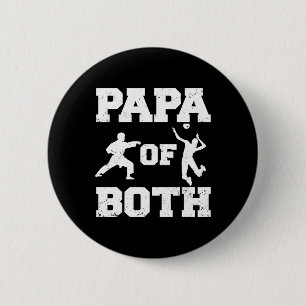 Papa van zowel grappige volleybal als karate papa  ronde button 5,7 cm