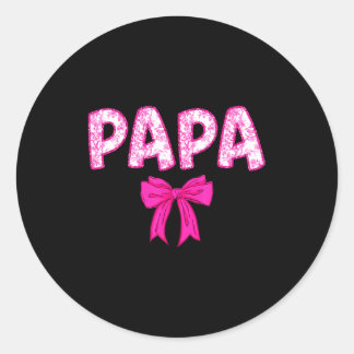 Papa verjaardag squad bijpassende roze strik famil ronde sticker