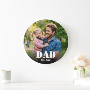 Papa vestigde Simple Bold Typography & Foto Grote Klok