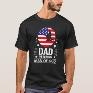 Papa Veteraan Man van God Man van God Amerikaanse  T-shirt