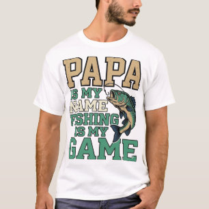 Papa Vissen Is Mijn Game Vintage Vis Shirt Ontwerp