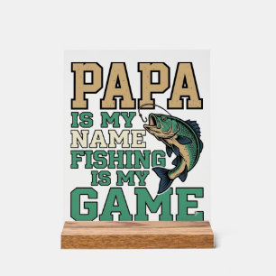 Papa Vissen Is Mijn Game Vintage Vis Shirt Ontwerp Acryl Bord