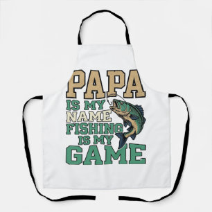 Papa Vissen Is Mijn Game Vintage Vis Shirt Ontwerp Schort