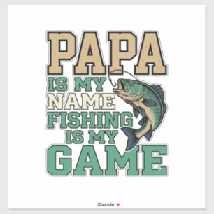 Papa Vissen Is Mijn Game Vintage Vis Shirt Ontwerp Sticker
