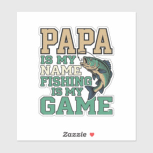 Papa Vissen Is Mijn Game Vintage Vis Shirt Ontwerp Sticker