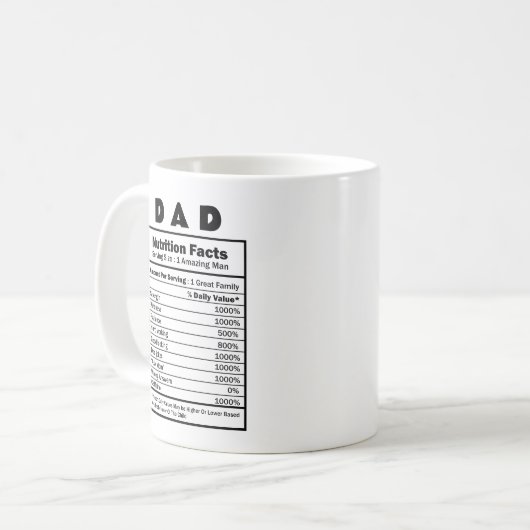 Papa Voeding Fact Aangepaste naam Mok (Voorkant links)