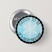 Papa voor Blauwe Winterdecember Baby Button (Voorkant /achterkant)
