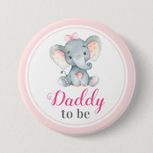 Papa voor de nieuwe vader Baby shower Elephant Ronde Button 7,6 Cm