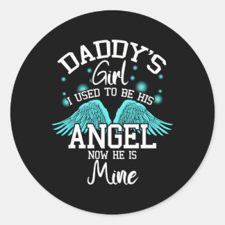 Papa was ik vroeger zijn engel, nu is hij van mij ronde sticker