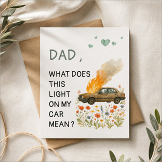 “Papa, Wat Betekent Dit Licht Op Mijn Auto?” Briefkaart