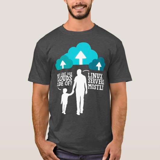 Papa: wat zijn de wolken van de servers van Linux  T-shirt (Voorkant)