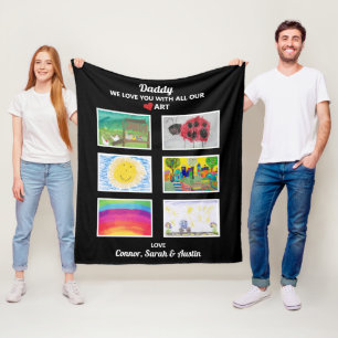 Papa We houden van dat je Kinder kunsttekeningen u Fleece Deken