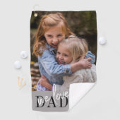 Papa We houden van je eigen foto Golfhanddoek (Insitu)