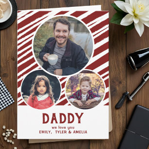 Papa we houden van je Rode Strepen 3 Foto`s Vaderd Kaart
