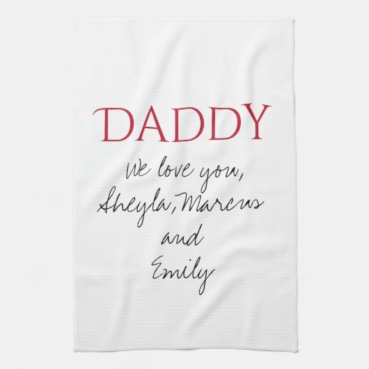 Papa We houden van je Script Father Day Theedoek (Verticaal)