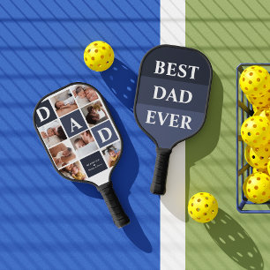 Papa We houden van jou Modern 8 foto kleurblok Pickleball Paddle