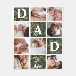 Papa We houden van jou   Moderne 8 foto's groene c Fleece Deken