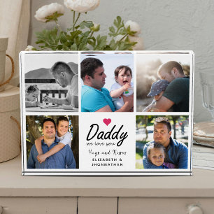 Papa we houden van jou Script Vader 5 Aangepaste C Fotoblokken