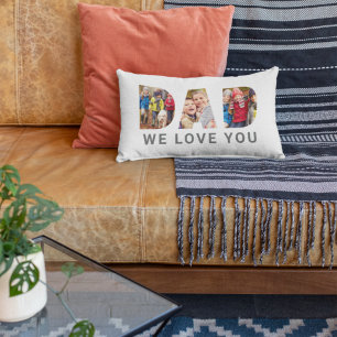 Papa We Liefhebben Jou Foto Letter Collage Kussen