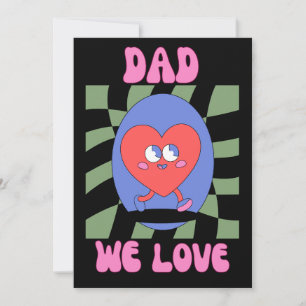 "PAPA WE LOVE" Rode Hart Gelukkige Vaderdag Feestdagenkaart