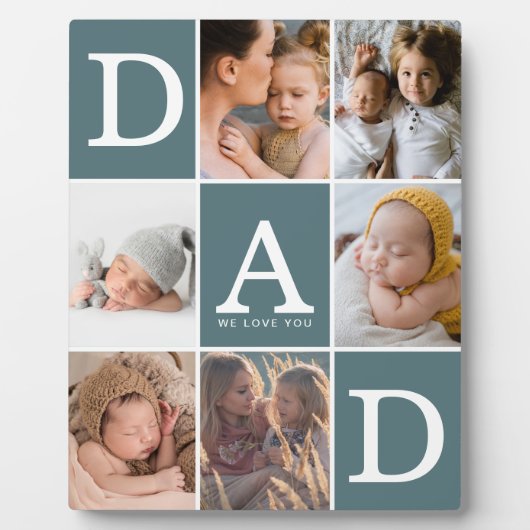 Papa We Love You Photo Collage Plaque (Devant)
