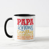 Papa weet alles vaders dag cool vader grappig mok (Links)