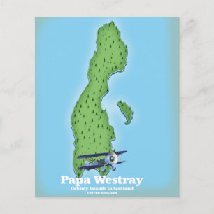 Papa Westray Schotland kaart. Flyer