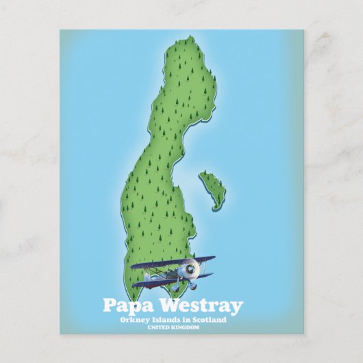 Papa Westray Scotland kaart. Flyer (Voorkant)