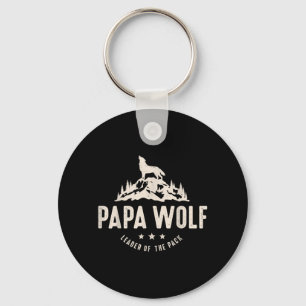 Papa Wolf Vaderdag Papa Vaderschap Schattig Dier F Sleutelhanger