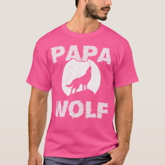 Papa Wolf Wolven Grappig Vader Vader Vader Vaderda T-shirt