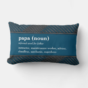 Papa Woordenboek Definitie Aangepaste tekst Blauw Kussen