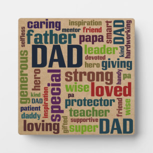 Papa Word Cloud Text Vaderdag Typografie Fotoplaat