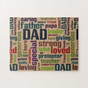 Papa Word Cloud Text Vaderdag Typografie Legpuzzel