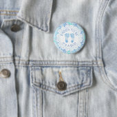Papa wordt Blue confetti Baby shower Button (In situ)