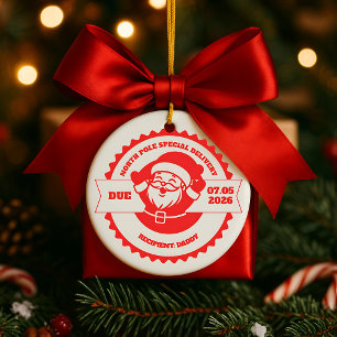 Papa wordt zwanger aankondiging kerst keramisch ornament