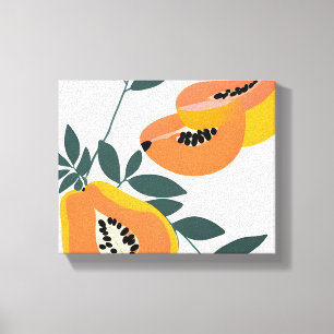 PAPA-YAY! tropische fruitpapaja Canvas Afdruk