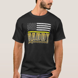 Papa Yellow Thin Line 911 politiemacht T T-shirt