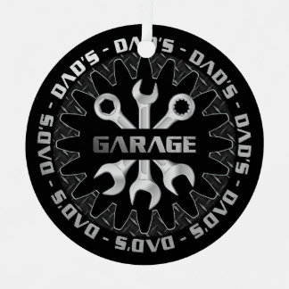 Papa zal deze garage kerst geweldig vinden metalen ornament