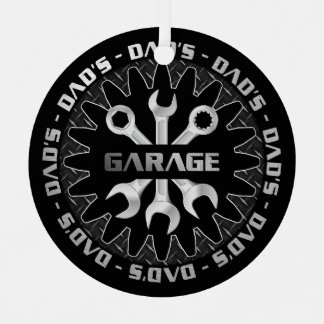 Papa zal deze garage-kerst leuk vinden metalen ornament