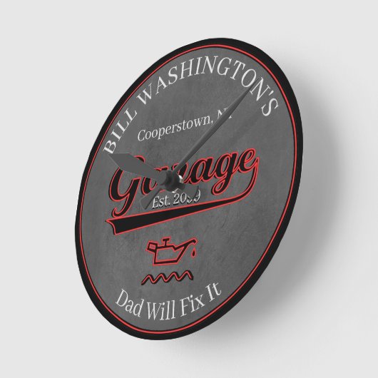 Papa zal het repareren Garage Wall Clock Ronde Klok (Hoek)