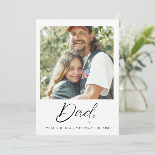 Papa zal je me naar het altaar begeleiden Bruid Kaart (Staand voorkant)