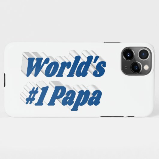 Papa zee blauwe tekst iPhone case Hoesje (Achterkant horizontaal)