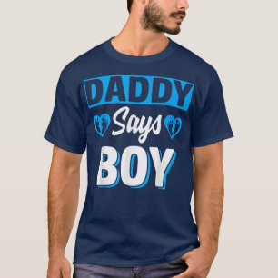 Papa zegt dat Boy Cute Gender onthulling Team Blue T-shirt