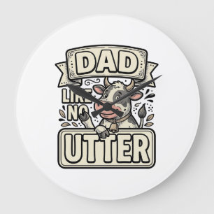 Papa zoals geen andere grappige koe vintage vector grote klok