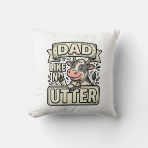 Papa zoals geen andere grappige koe vintage vector kussen