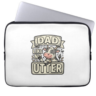 Papa zoals geen andere grappige koe vintage vector laptop sleeve