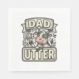 Papa zoals geen andere grappige koe vintage vector servet