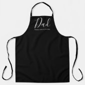 Papa zwart modern custom script met kinder namen schort (Voorkant)