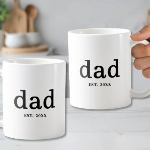 Papa Zwart Wit Gepersonaliseerde Vader Koffiemok