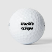 Papa zwarte tekstgolfballen golfballen (Voorkant)